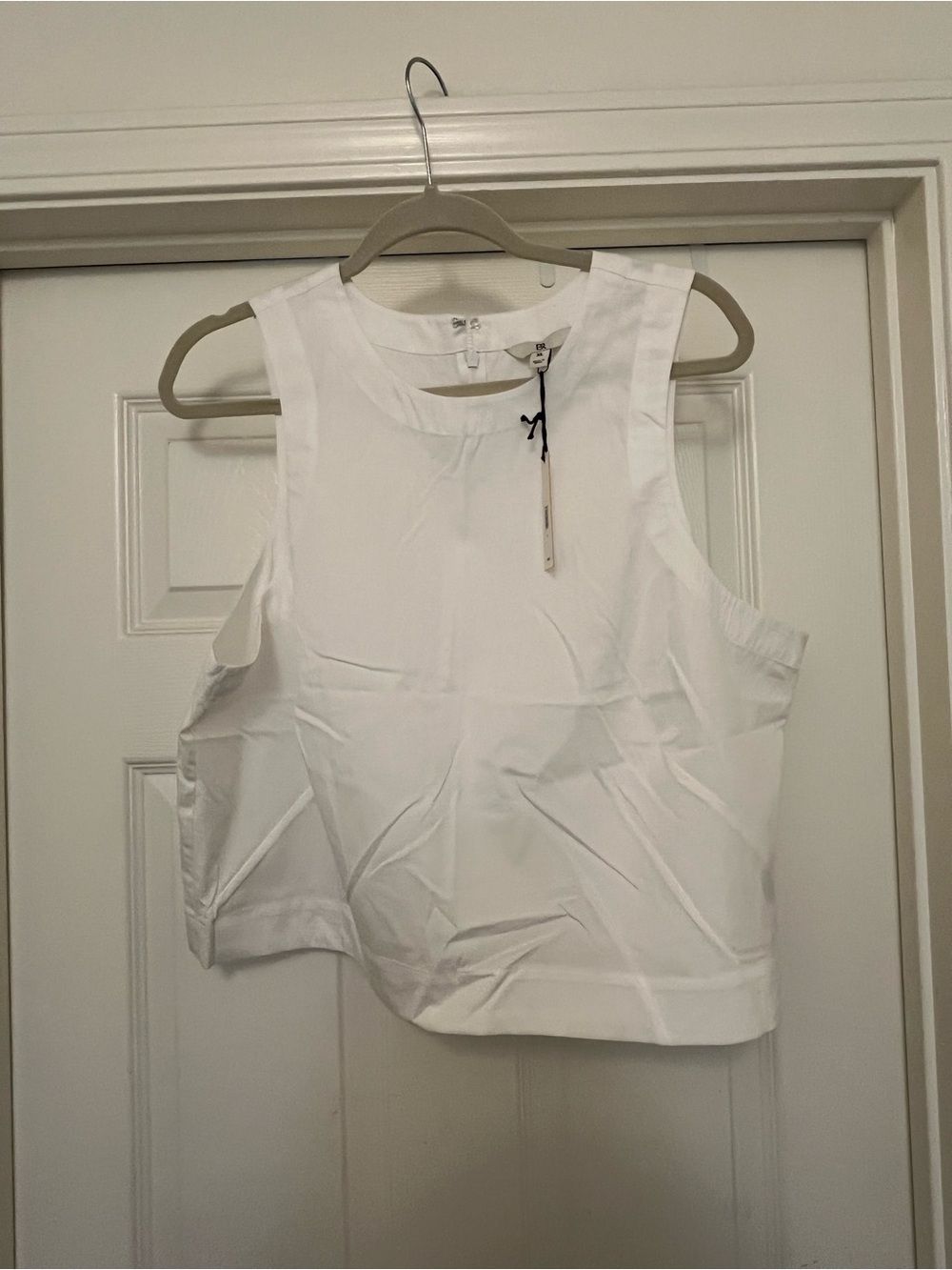 White Poplin Sleeveless Top